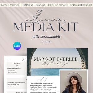 Influencer Media Kit Canva Template: UGC Rate Sheet, Brand Deals (2 Page)