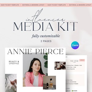 Influencer Media Kit Canva Template | UGC Rate Sheet (2 Page)
