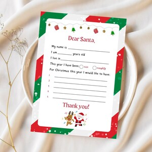 Weihnachtswunschliste für Kinder Einfache Liste für Santa Wunschliste Kinder Weihnachtsliste für Weihnachtsspaß für Kinder Aktivität