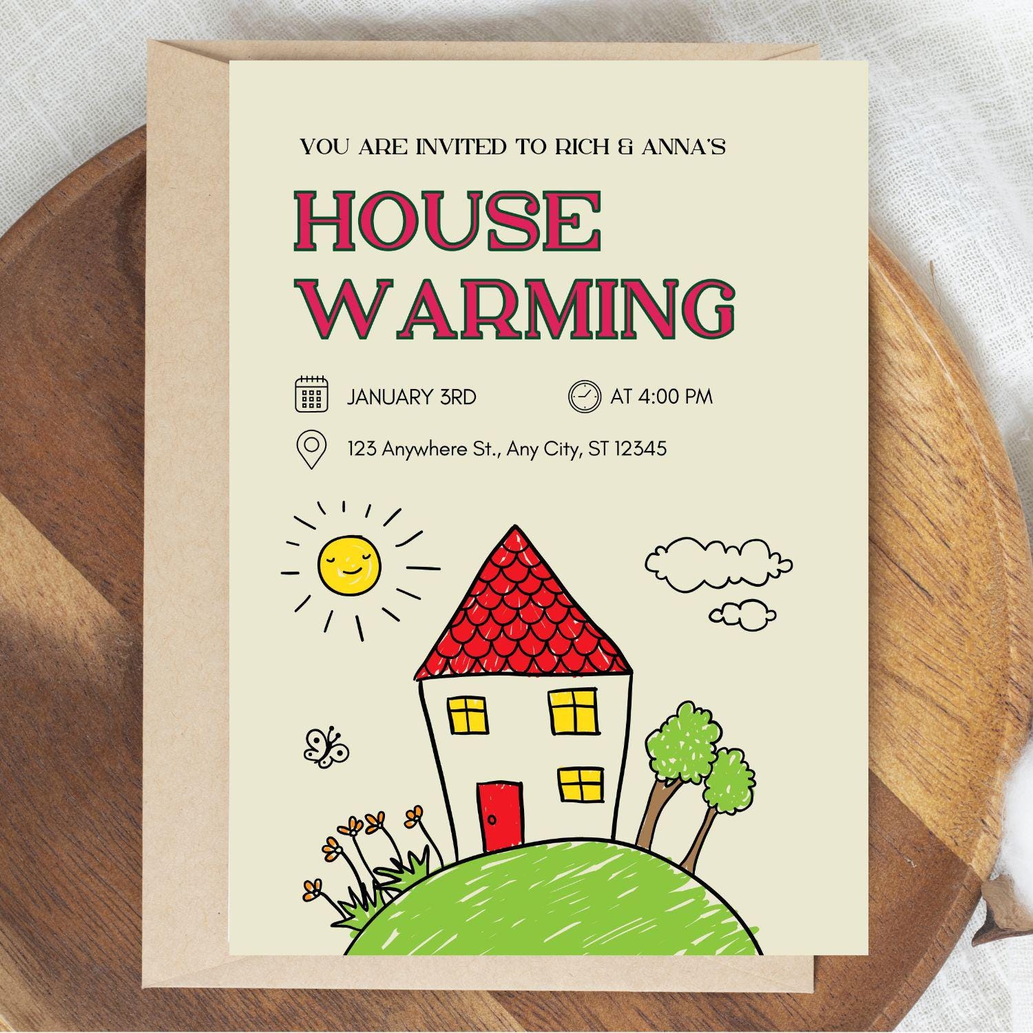 Cute Housewarming Invitation New House Party Invite for New Homeowners ...