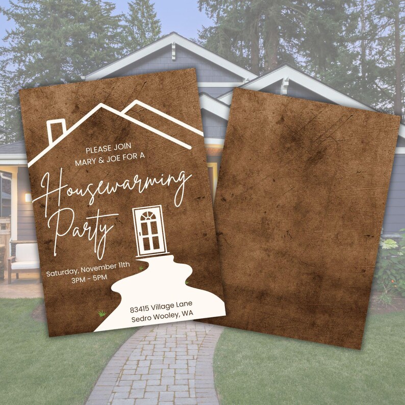 Editable Housewarming Invitation for House Warming Party Neutral ...