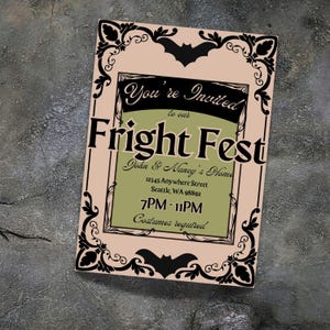 Vintage Halloween Invitations Halloween Party Invite Retro Adults Halloween Costume party Invite Editable Printable Digital Download Canva