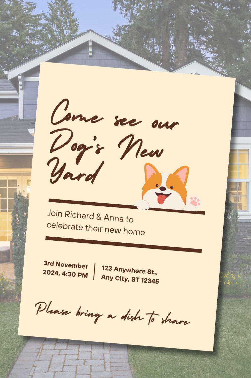 Editable Funny Housewarming Invitation for House Warming Party Cute Dog ...