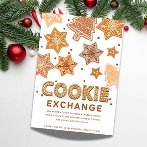 Christmas Cookie Exchange Invitation Cookie Swap Holiday Party Invitation Friendmas Party Invite Cute Cookie exchange invite template