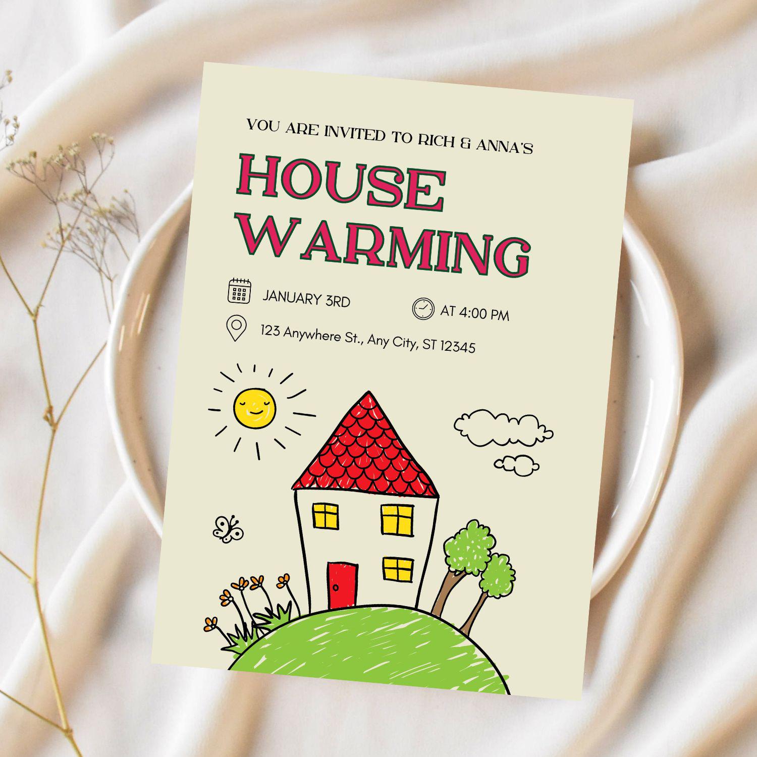 Cute Housewarming Invitation New House Party Invite for New Homeowners ...