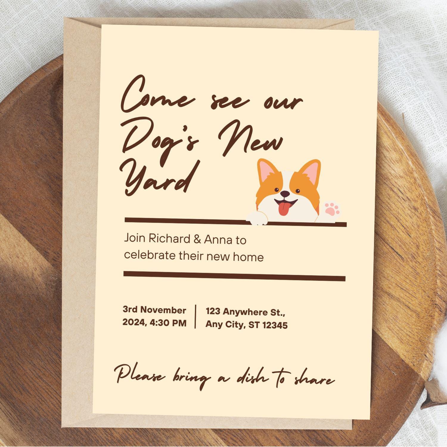 Editable Funny Housewarming Invitation for House Warming Party Cute Dog ...