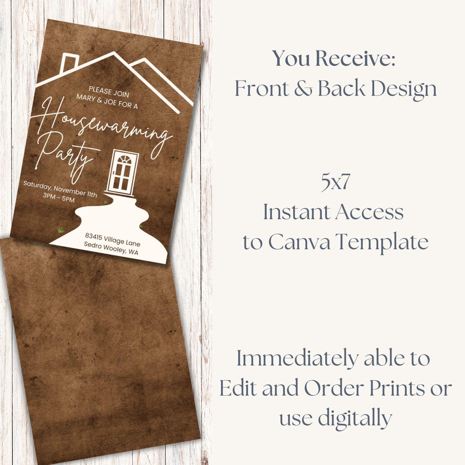 Editable Housewarming Invitation for House Warming Party Neutral ...