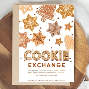 Christmas Cookie Exchange Invitation Cookie Swap Holiday Party Invitation Friendmas Party Invite Cute Cookie exchange invite template