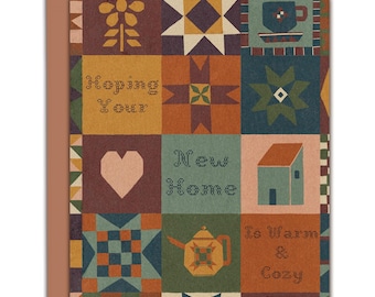 Cozy Quilt- New Home Autumnal Blank Greeting Card
