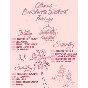 Charleston SC Bachelorette Wochenendreise - Bearbeitbare Canva-Vorlage Digitaler Download
