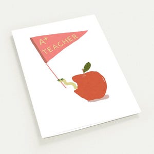 Carte de remerciement pour l'appréciation de l'enseignant - vierge 5 x 7 - « A + enseignant »