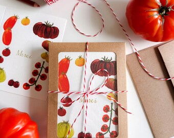 Box Set Blank Tomato Thank You Cards