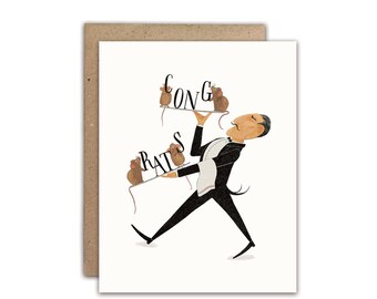 Congratulations Blank Greeting Card "CongRATS"