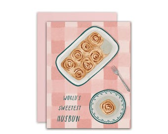 World's Sweetest "Husbun"- Anniversary Blank Greeting Card