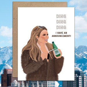 Tomt gratulationskort med texten "Tillkännagivande" från Real Housewives of Salt Lake City bild 2