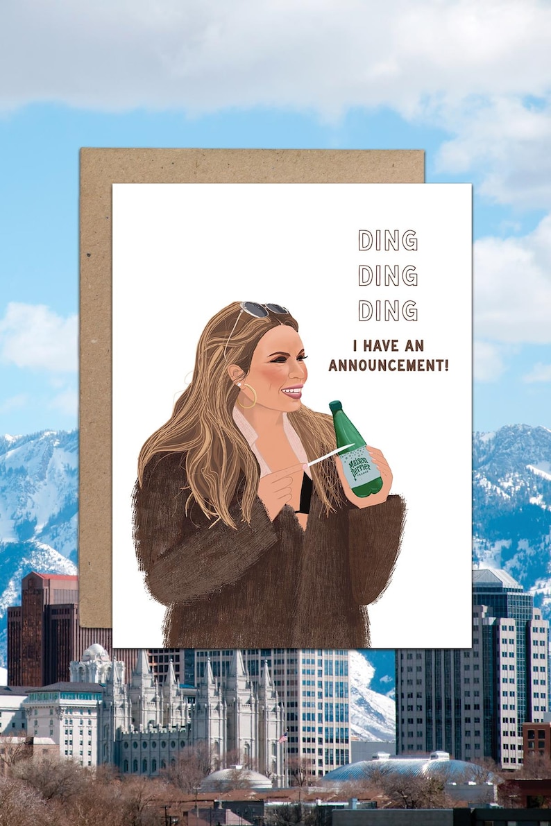 Tomt gratulationskort med texten "Tillkännagivande" från Real Housewives of Salt Lake City bild 2
