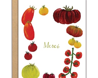 French Tomatoes Blank Thank You Card