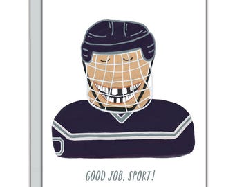 Canadian Commendation- Hockey Congratulations Blank Greeting Card