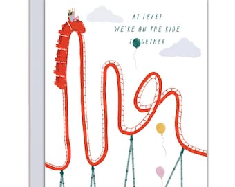 Roller Coaster Encouragement / Grief / Loss / Sympathy Blank Greeting Card