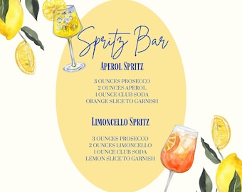 Spritz Bar Sign Amalfi Coast Theme— Customizable Digital Print