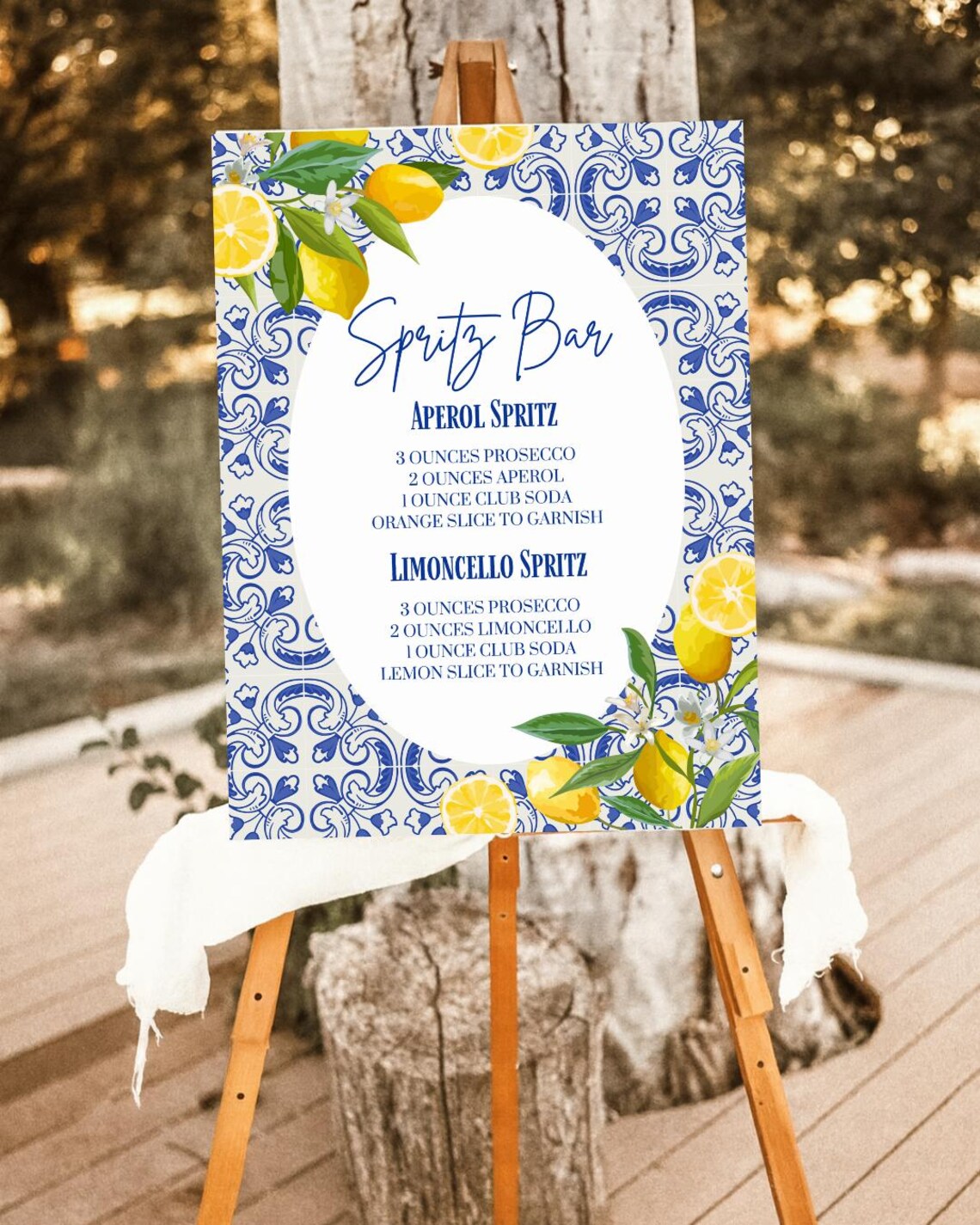 Spritz Bar Sign Amalfi Coast Theme— Customizable Digital Print - Etsy