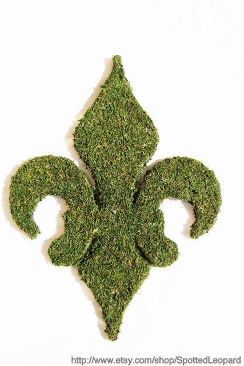 Moss Covered 18 Inch Fleur De Lis Door Wreath Etsy