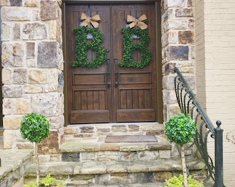 24 inch Boxwood Letter Wreaths-Set of 2