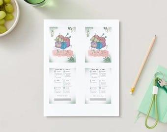 Cartes d'entretien au crochet | Instructions d'entretien du fil imprimables (impression PDF)