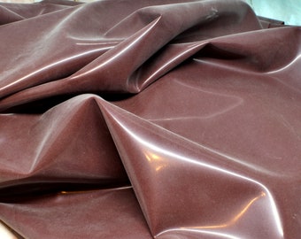 Fashion Grade CHOCOLATE BROWN Sheet Latex, .25mm medium gauge, Long, Thin Scrap Piece (118 inches long by 15 inches wide)