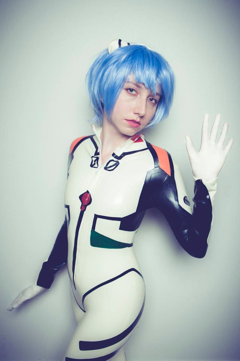 Neon Genesis Evangelion Latex Cosplay Kostüm mit Zubehör, Shinji, Rei oder Asuka Versionen verfügbar Bild 2