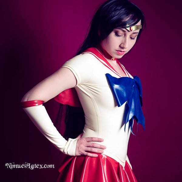 Sailor Mars LATEX Cosplay Costume:   Pieces available individually, or order the whole outfit!