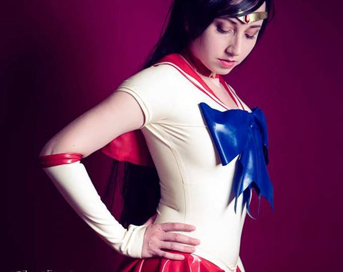 Featured listing image: Sailor Mars LATEX Cosplay Costume:   Pieces available individually, or order the whole outfit!