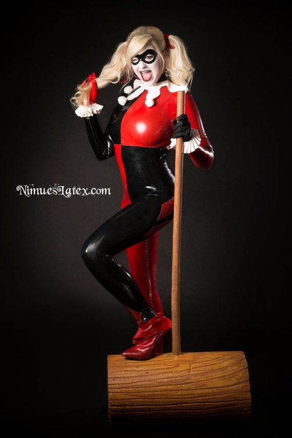 Harley Quinn Complete Latex Cosplay Costume: Pieces Available Individually,  or Order the Whole Outfit 