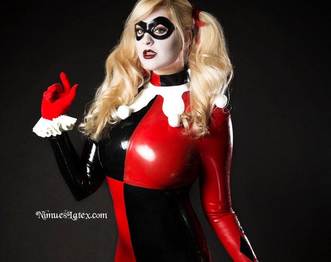 Featured listing image: Harley Quinn Complete Latex Cosplay Costume:  Pieces available individually, or order the whole outfit!