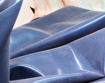 Metallic Blue Latex Sheet, Fashion Grade .50mm, Sold by the Yard