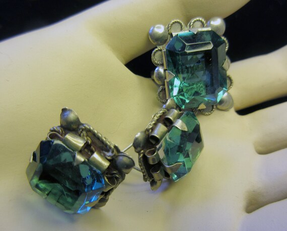 Gorgeous Mexican Sterling Silver and Aquamarine C… - image 2