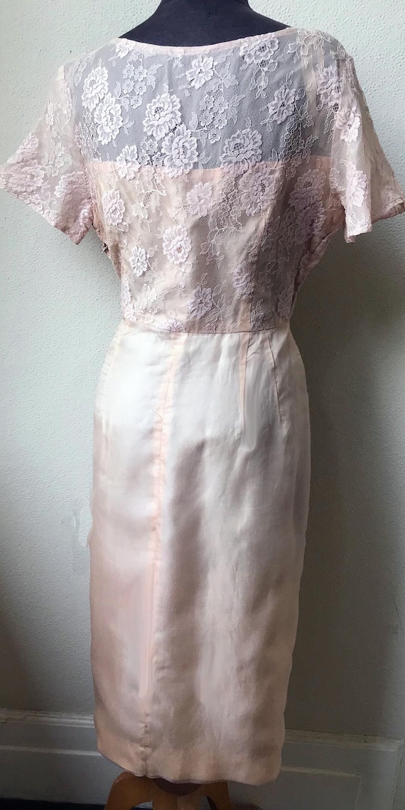 60's Vtg. Very "Jackie O" Silk Organza and Lace H… - image 7