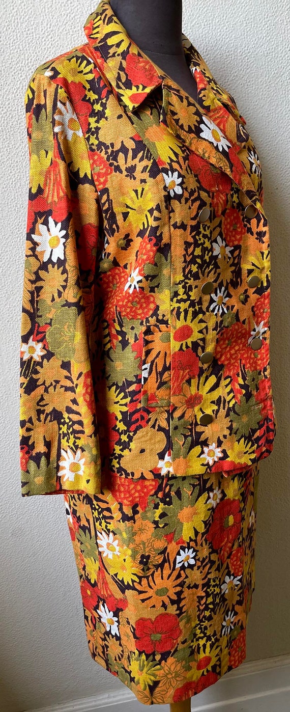 70s Flower Power 3pc. Mod Hippy Cotton Floral Dai… - image 6