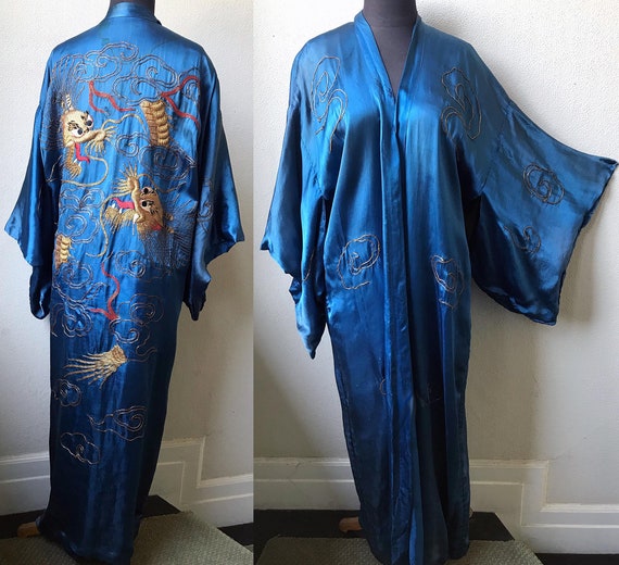 30's Deco Hand Embroidered Kurotomesode Gold Threa