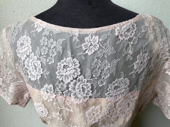 60's Vtg. Very "Jackie O" Silk Organza and Lace H… - image 6