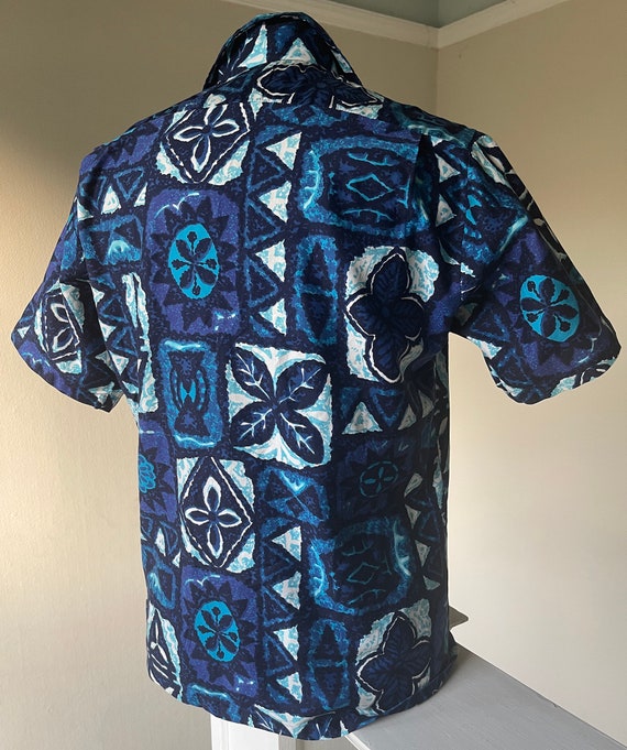 60's Coolest Hawaiian Cotton TIKI Print Made in H… - image 8