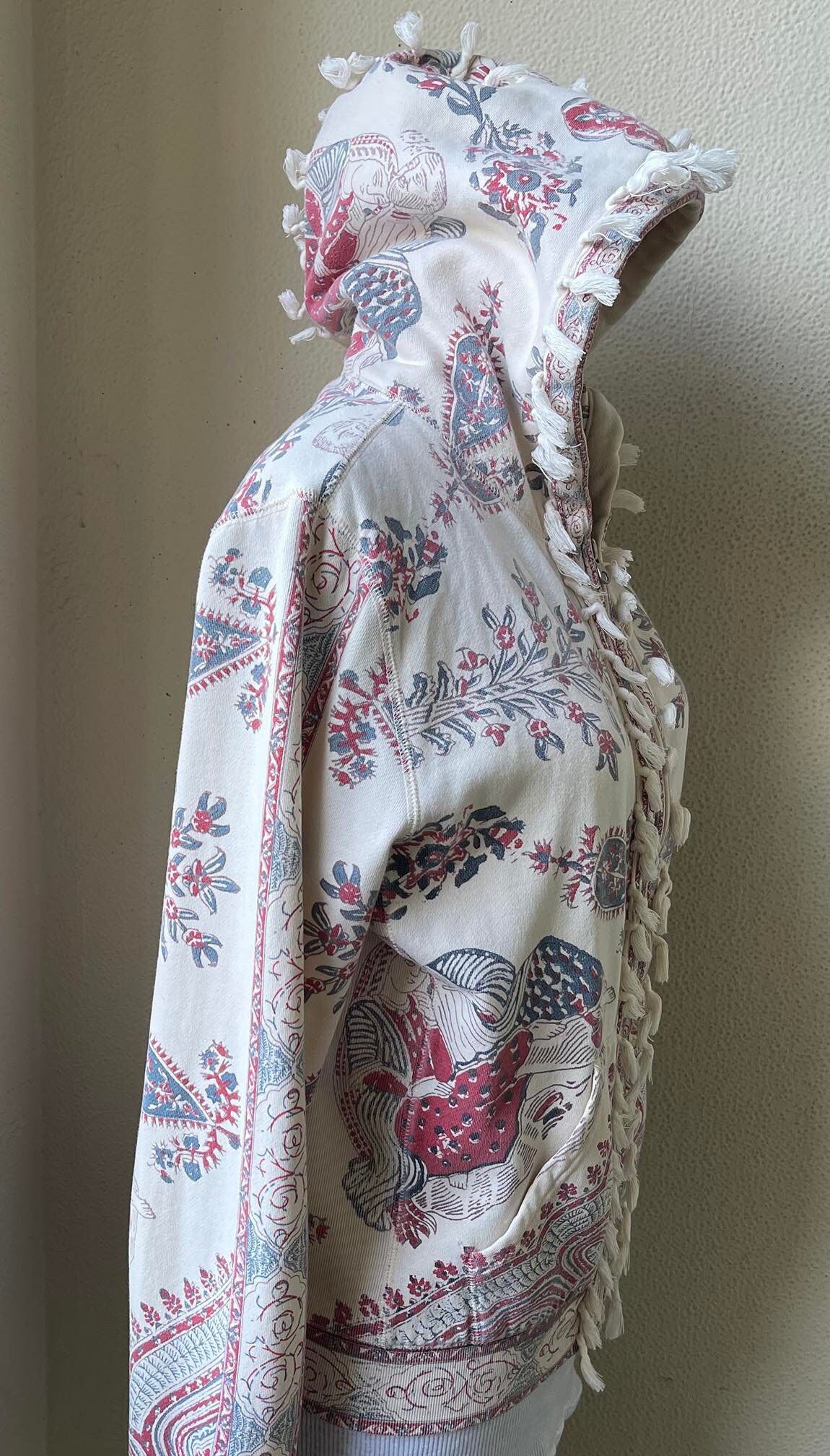 Vtg. Lucky Brand Y2K Asian Mandala Print Zipfront Hoodie
