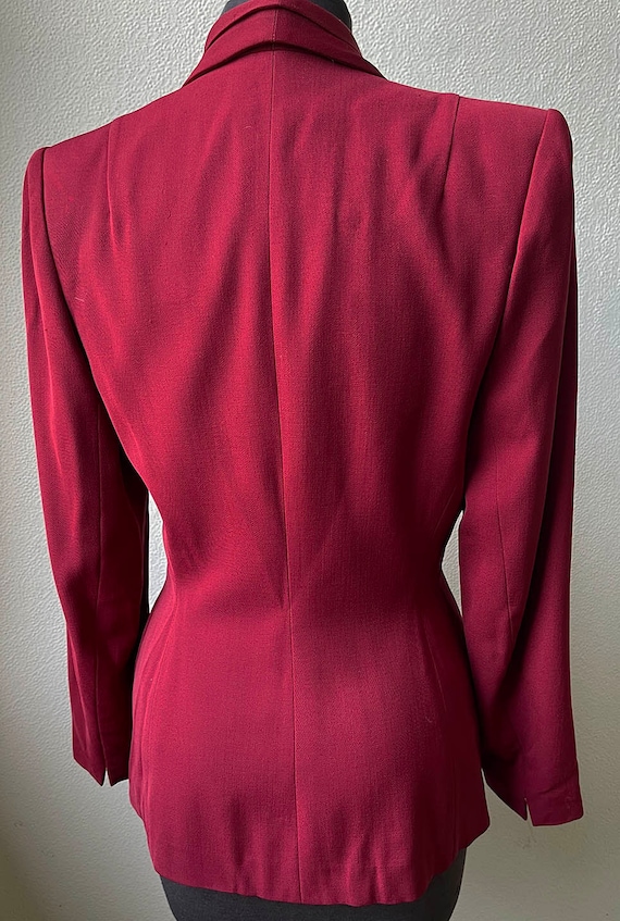 40's Fab Vintage Wine Gabardine Curvy Crawford De… - image 6