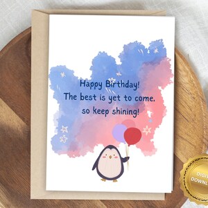 Happy Birthday Celebration Card, Instant Download Festive Greeting, Colorful Party Fun Design