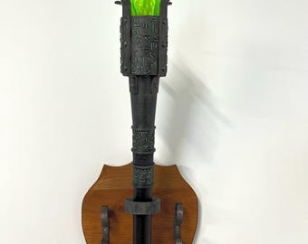 Medieval "Necromancer" LED torch with flame effect for LARP, LARP, Cosplay, D&D