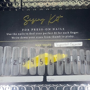 Nail Sizing Kit | Press on Sizing Kit | Size Kit | Press On Nail Kit | Press-on Nail Sizing Kit |  Free Shipping| False Nail Sizing Kit