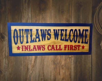 Wall Sign, Home Decor, Wall Decor, Funny Gift, Inlaws Gift, Wooden Sign, Housewarming Gift, Gift for Him, Dad Gift, Father's Day Gift