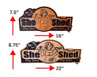 She Shed Wood Sign, Mother's Day Gift, Maple Hardwood