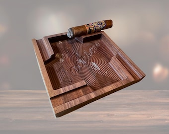 Cigar Ashtray, Ashtray, Cigar and Whiskey, Cigar Whiskey Ashtray, Cigar Accessories, Gift for Him, Father's Day Gift, FREE SHIPPING