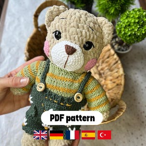 Adorable Amigurumi Bear Crochet Pattern Pdf | Step-by-Step Plush Toy Tutorial | Multilingual (En, De, Es, Fr, Tr)